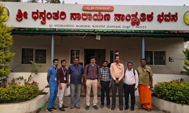 Scabies Health Screening Camp for the students at Dhanvanthari Sri Narayana Samskruti Bhavana and Goshale, Sri Adhichunchana, Kuduregere, Bangalore
