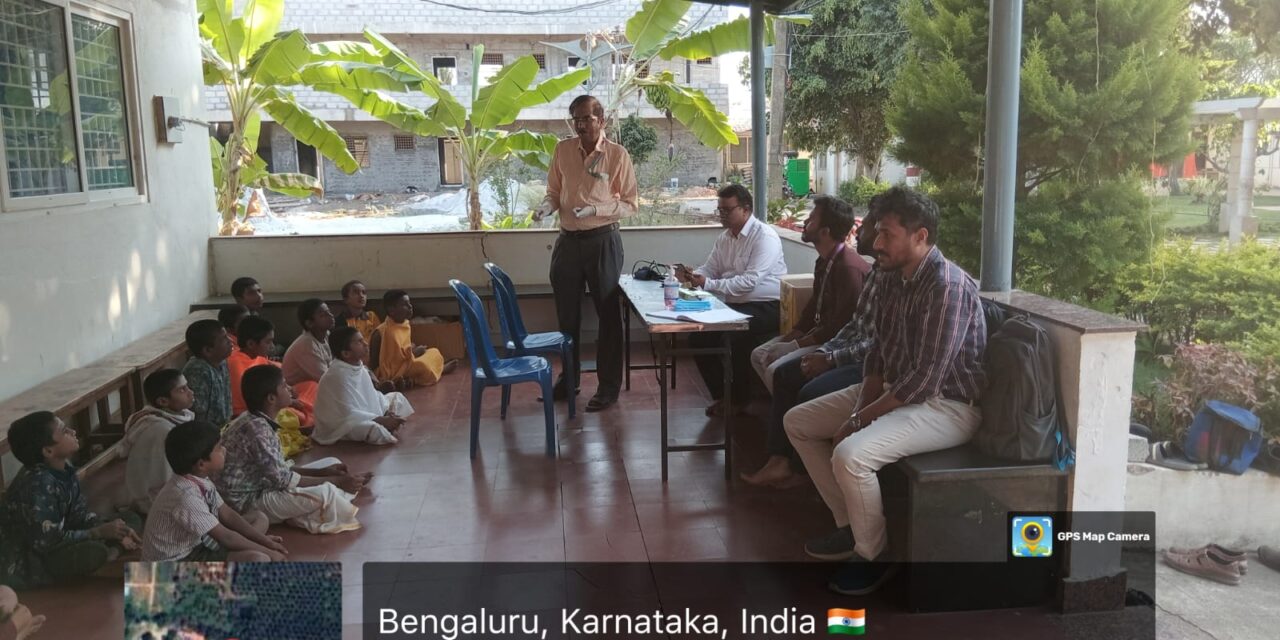 Scabies Health Screening Camp for the students at Dhanvanthari Sri Narayana Samskruti Bhavana and Goshale, Sri Adhichunchana, Kuduregere, Bangalore