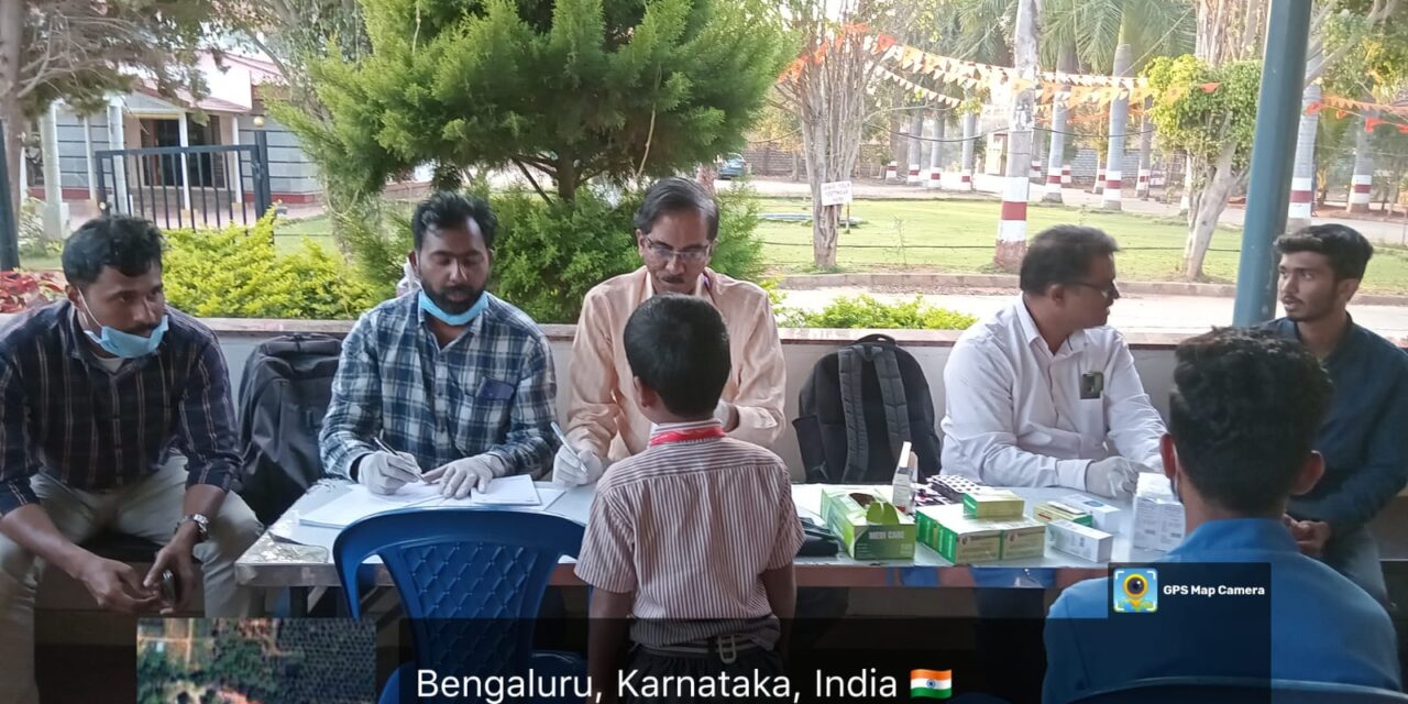 Scabies Health Screening Camp for the students at Dhanvanthari Sri Narayana Samskruti Bhavana and Goshale, Sri Adhichunchana, Kuduregere, Bangalore