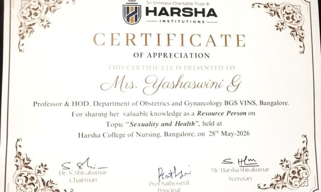 BGS Vijnatham Institute of Nursing Science Faculty Delivers Expert Lecture on Sexuality and Health at Harsha College of Nursing