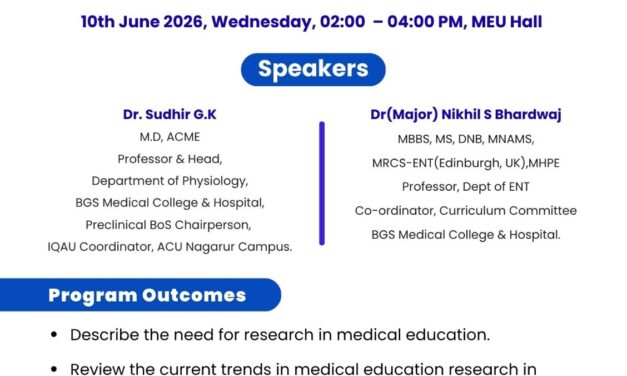 BGS Medical College and Hospital Conducts Faculty Development Programme on “Research in Medical Education” under VIKASANA Initiative