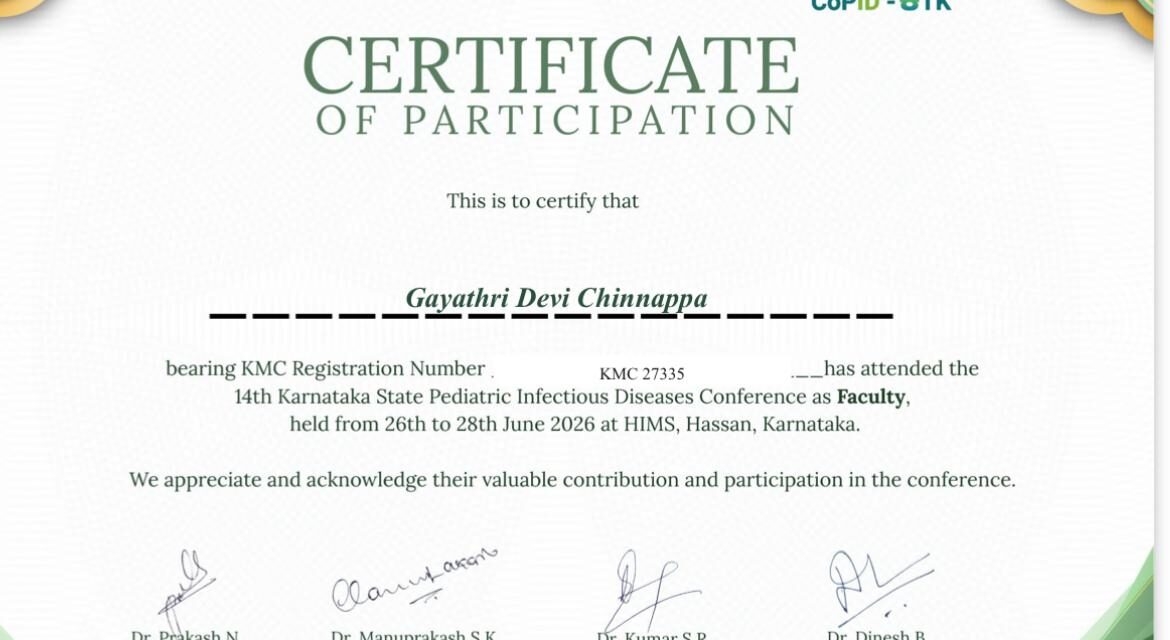 BGS Medical College & Hospital Faculty Represent the Institution at CoPID Karnataka 2026