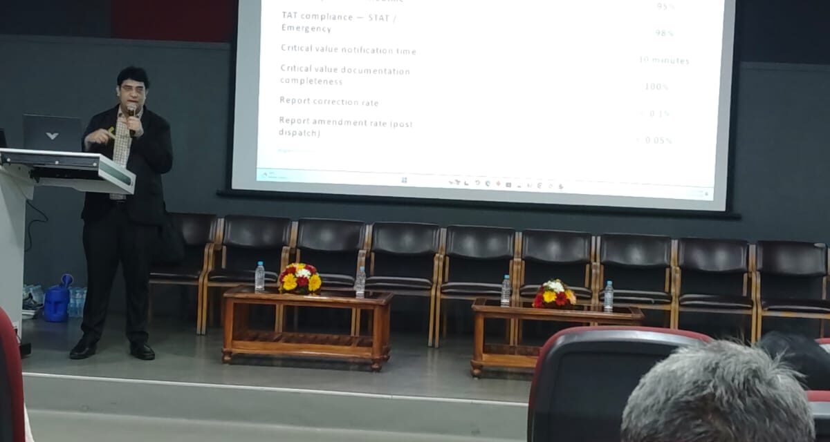 Dr. Suresh D. R. from BGS Medical College & Hospital Invited as Guest Speaker for CME on Laboratory Quality Excellence at Sri Siddhartha Medical College and Hospital