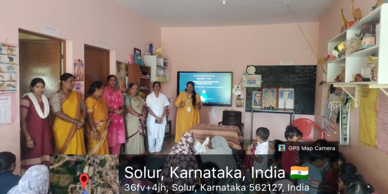 Department of Community Medicine Conducts World Breastfeeding Week Awareness Programme at Soluru Kote Anganwadi Kendra