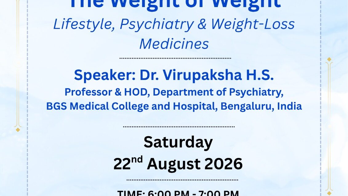 Dr. Virupaksha HS, Department of Psychiatry at BGS Medical College and Hospital, participated as the keynote speaker in the webinar organized by the Family Alliance on Mental Illness.
