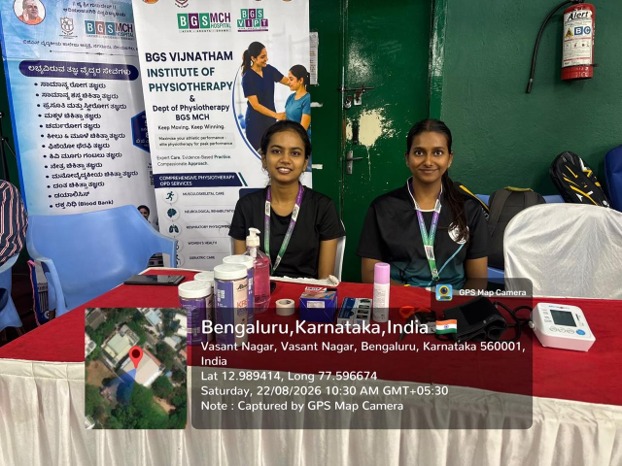 BGS MCH Physiotherapy Team Extends On-Court Support at the 29th Dr. Somanna Memorial Badminton Tournament