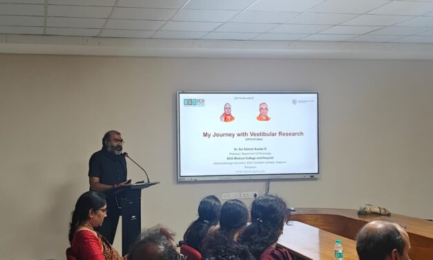 Dr. Sai Sailesh Kumar G from BGS Medical College and Hospital Delivers Expert Lecture on Vestibular Research Advancements at NRI Institute of Medical Sciences