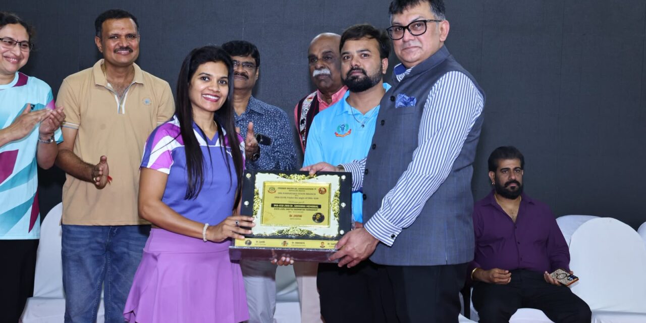 Dr. Jyothi & Dr. Aditi Gaonkar from BGS MCH – Medical Professionals Showcase Athletic Excellence at IMA State-Level Badminton Tournament