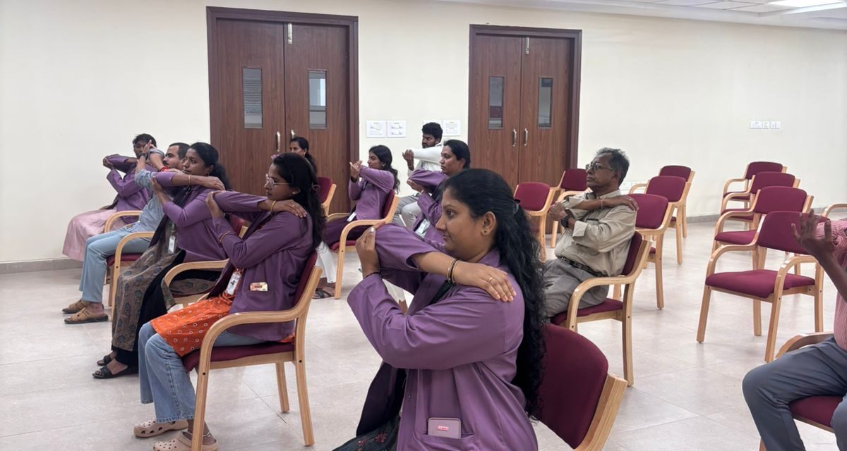 BGS Vijnatham Institute of Physiotherapy Conducts Ergonomic Awareness Programme for BGS MCH Office Staff at BGS Medical College and Hospital, Nagaruru