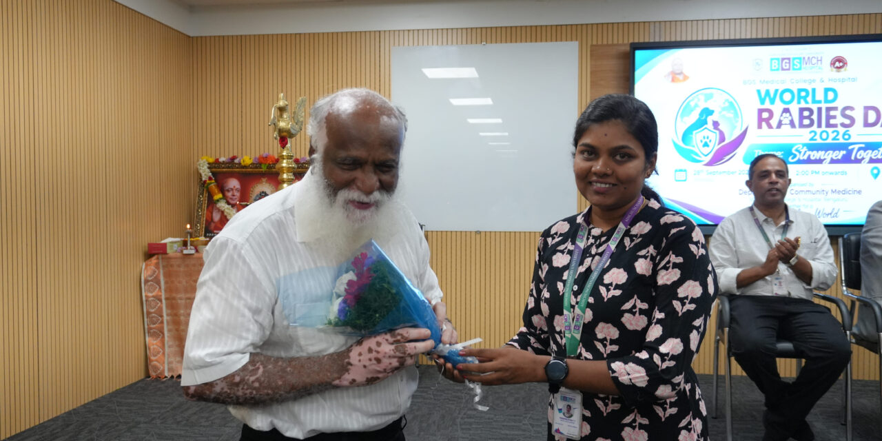 Department of Community Medicine Observes World Rabies Day 2026 with Focus on Rabies Prevention and Control at BGS Medical College and Hospital, Nagaruru