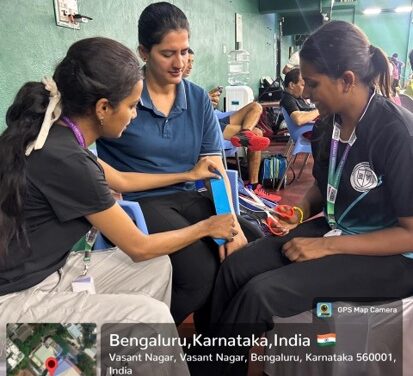 BGS MCH Physiotherapy Team Extends On-Court Support at the 29th Dr. Somanna Memorial Badminton Tournament