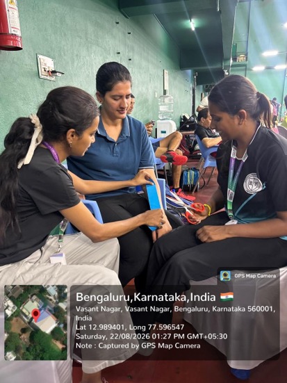 BGS MCH Physiotherapy Team Extends On-Court Support at the 29th Dr. Somanna Memorial Badminton Tournament