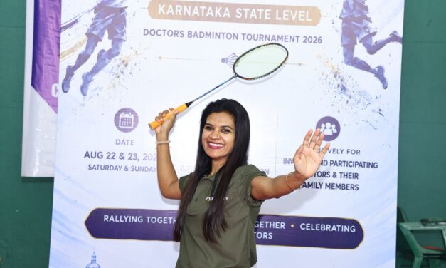 Dr. Jyothi & Dr. Aditi Gaonkar from BGS MCH – Medical Professionals Showcase Athletic Excellence at IMA State-Level Badminton Tournament